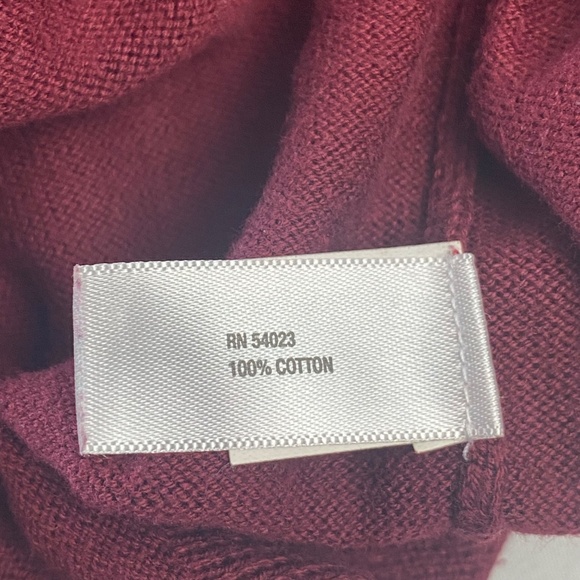 Lot 2 GAP Knit Cotton V-Neck Sweater in Size M Orange Heather and Burgundy - Picture 5 of 9